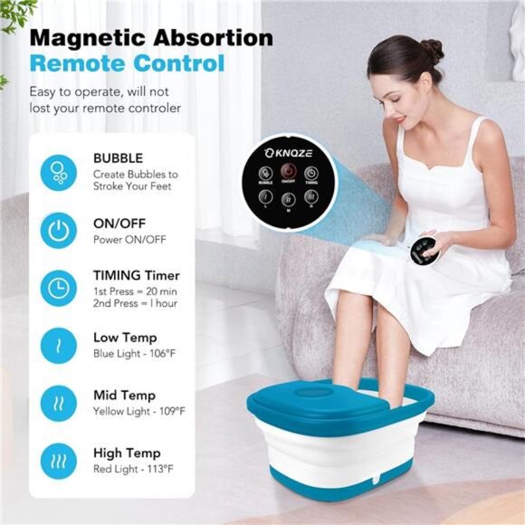 Collapsible Foot Spa Bath with Heat, Remote Control, Temperature Control - Picture 3 of 7